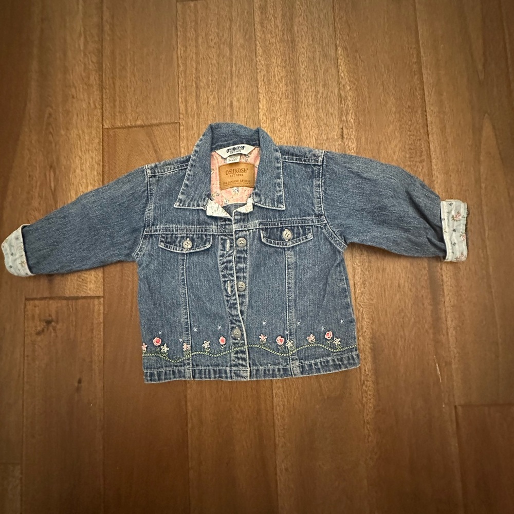 OshKosh B'gosh Blue Jean Jacket with Floral Details